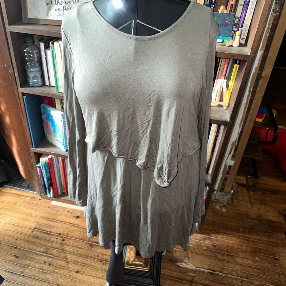 Latched Mama knit 3/4 sleeve XL green nursing dress
